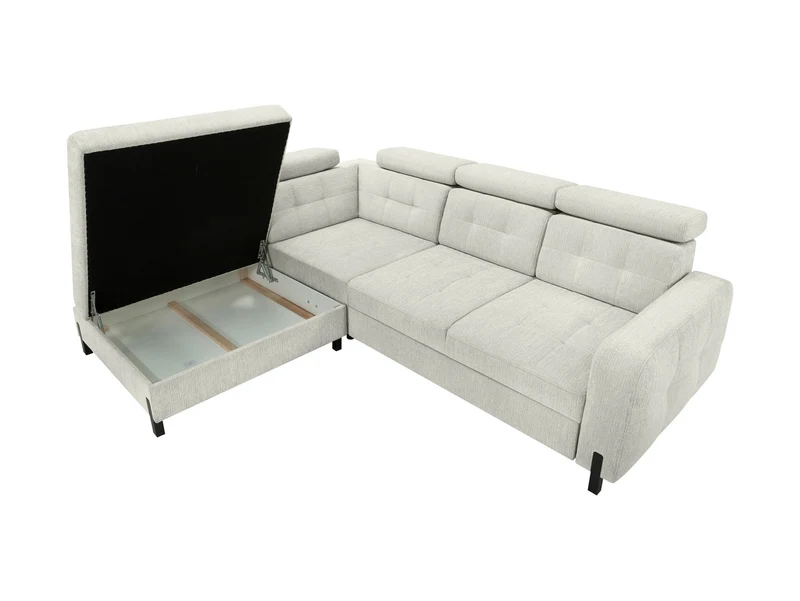 Maxim L Corner Sofa — Sleeper with Storage | Beige