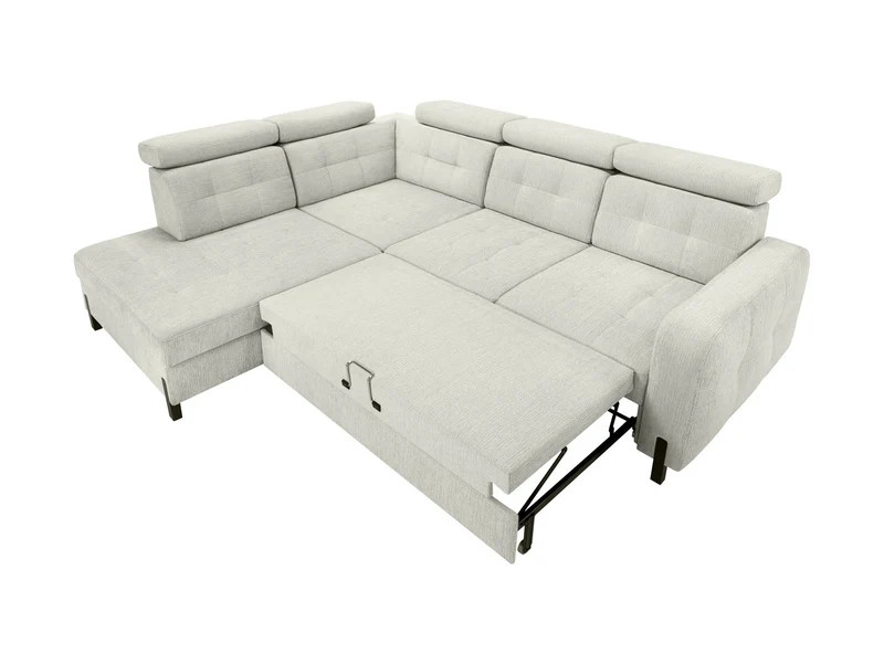 Maxim L Corner Sofa — Sleeper with Storage | Beige
