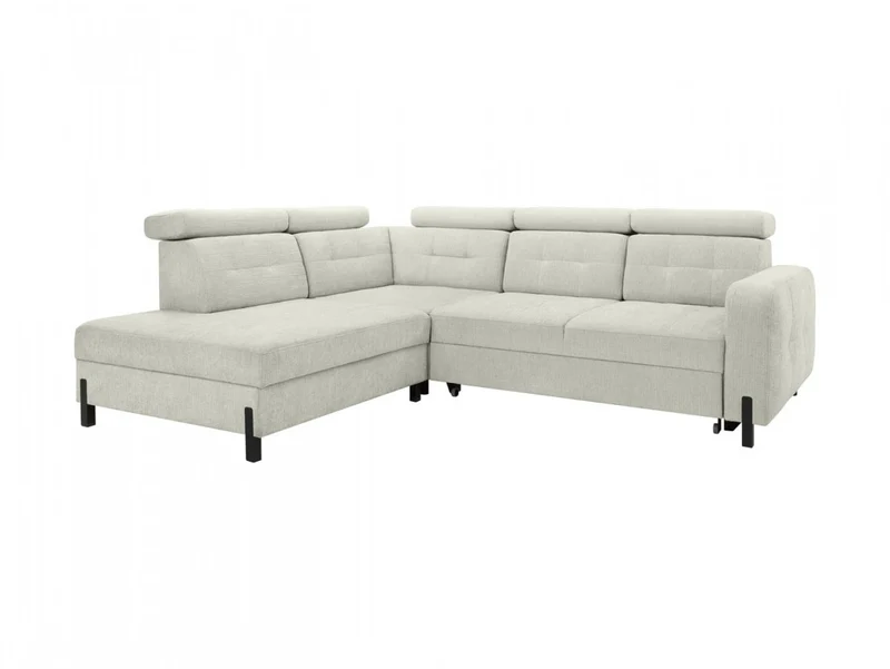 Maxim L Corner Sofa — Sleeper with Storage | Beige
