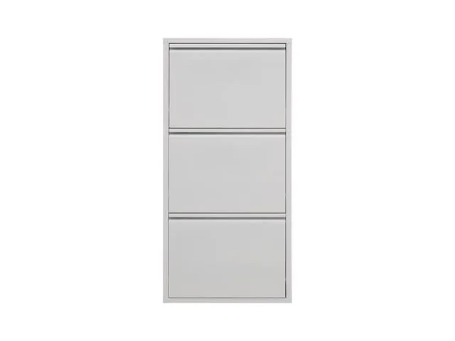 Fly 3K Shoe Cabinet – White | Metal Hallway Shoe Storage