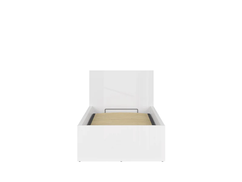 Tetrix Bed 90×200 + Mimas Pocket Spring Mattress Set – White Gloss