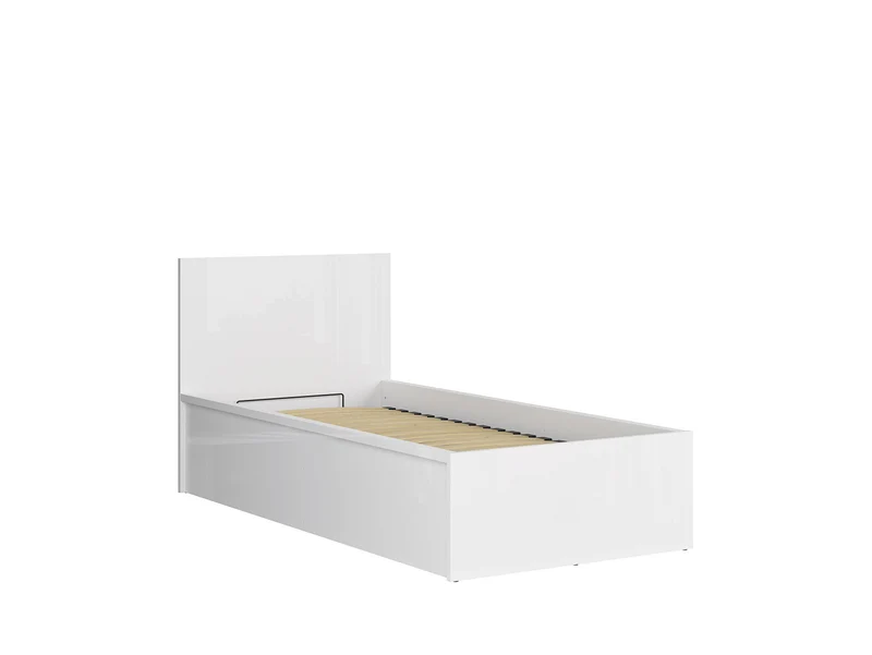 Tetrix Bed 90×200 + Mimas Pocket Spring Mattress Set – White Gloss