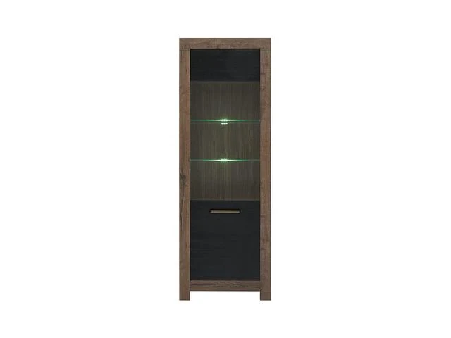 Balin Display Cabinet – Monastery Oak / Black Oak