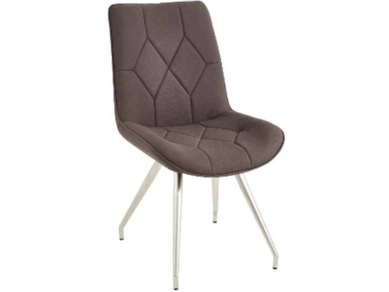 Henry Upholstered Chair – Dark Brown | Geometric Stitching, Metal Legs | Dining, Living & Office