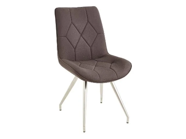 Henry Upholstered Chair – Dark Brown | Geometric Stitching, Metal Legs | Dining, Living & Office