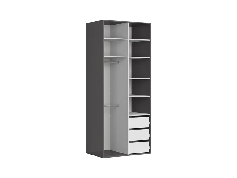 Flex Double-Door Wardrobe 100 cm – Graphite