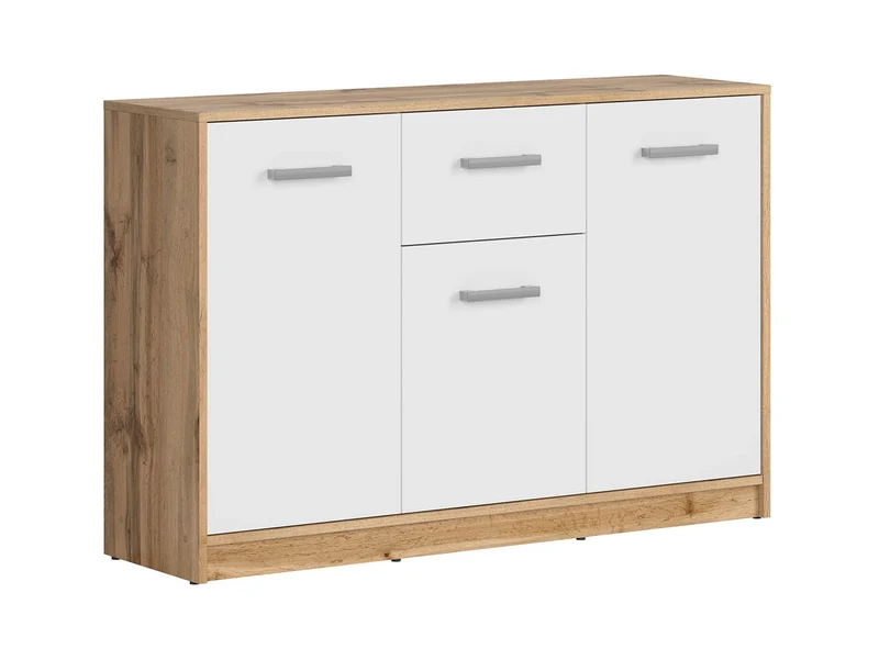 Matos Sideboard with 3 Doors & Drawer – Wotan Oak & White Matt