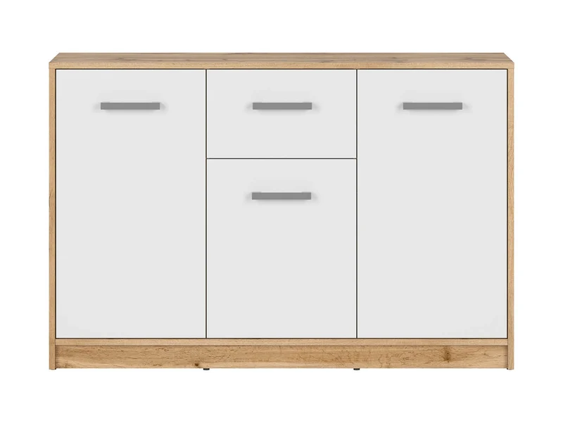 Matos Sideboard with 3 Doors & Drawer – Wotan Oak & White Matt