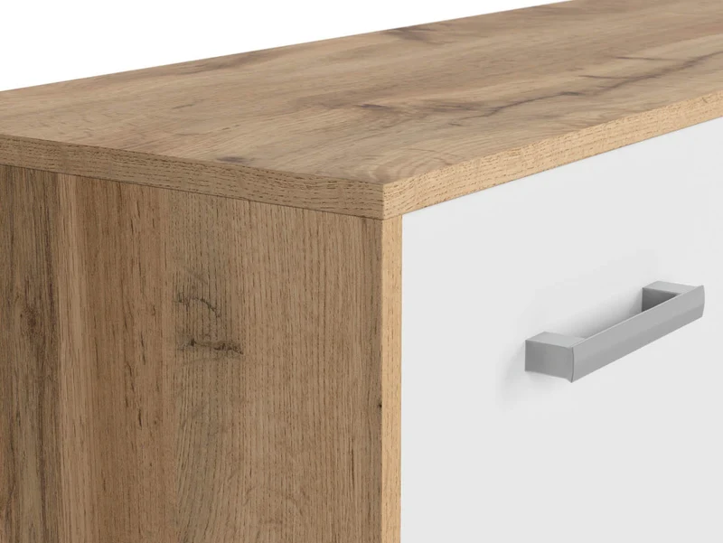 Matos Sideboard with 3 Doors & Drawer – Wotan Oak & White Matt