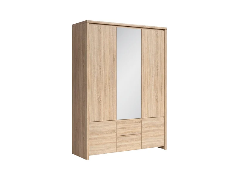 Kaspian Wardrobe 153 cm with Mirror – Sonoma Oak