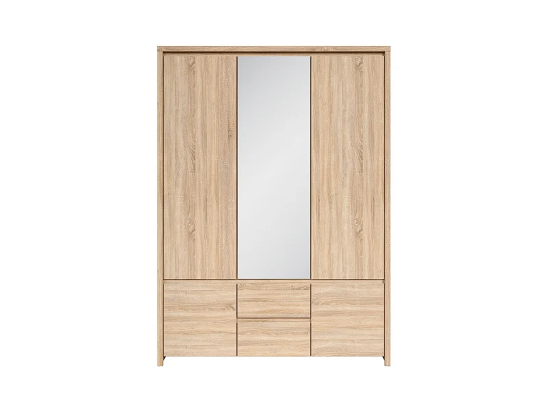 Kaspian Wardrobe 153 cm with Mirror – Sonoma Oak