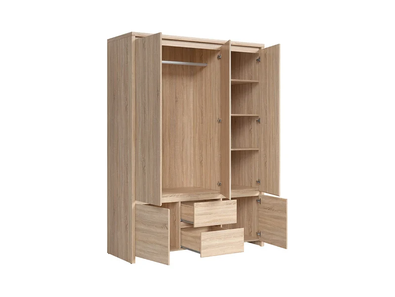 Kaspian Wardrobe 153 cm with Mirror – Sonoma Oak