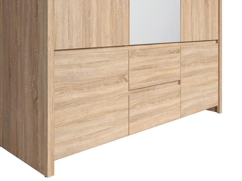 Kaspian Wardrobe 153 cm with Mirror – Sonoma Oak