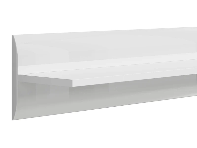 Azteca Trio Wall Shelf 105 cm – White / White Gloss | Hidden Fixings & Back Panel