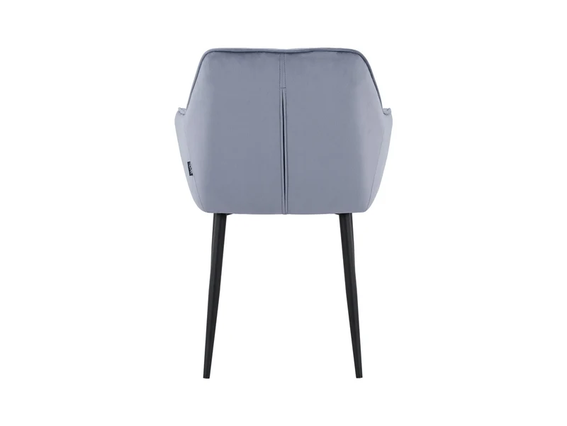 Stu Upholstered Dining Chair with Armrests – Grey | Decorative Stitching & Metal Frame