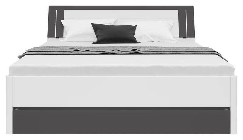 Saturn Bed 180×200 cm – White & Graphite