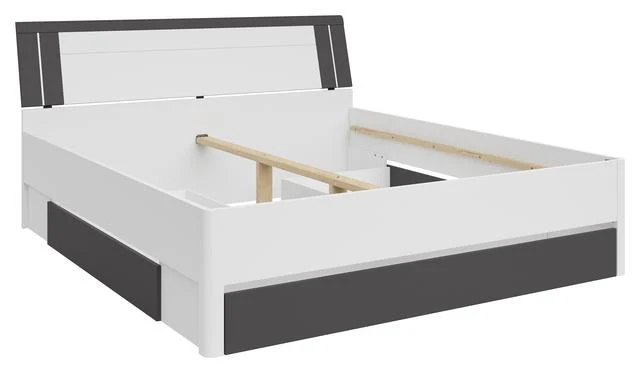 Saturn Bed 180×200 cm – White & Graphite