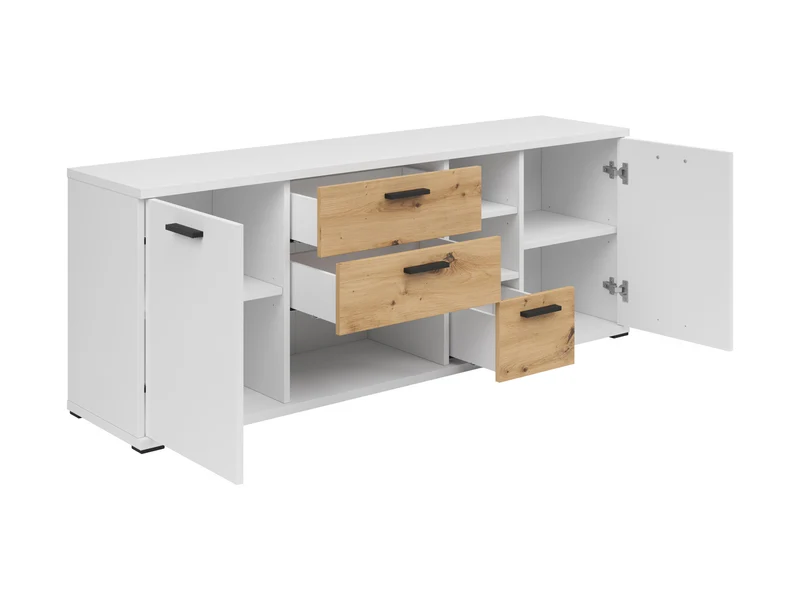 Homeland Chest of Drawers – White & Artisan Oak, 155 cm