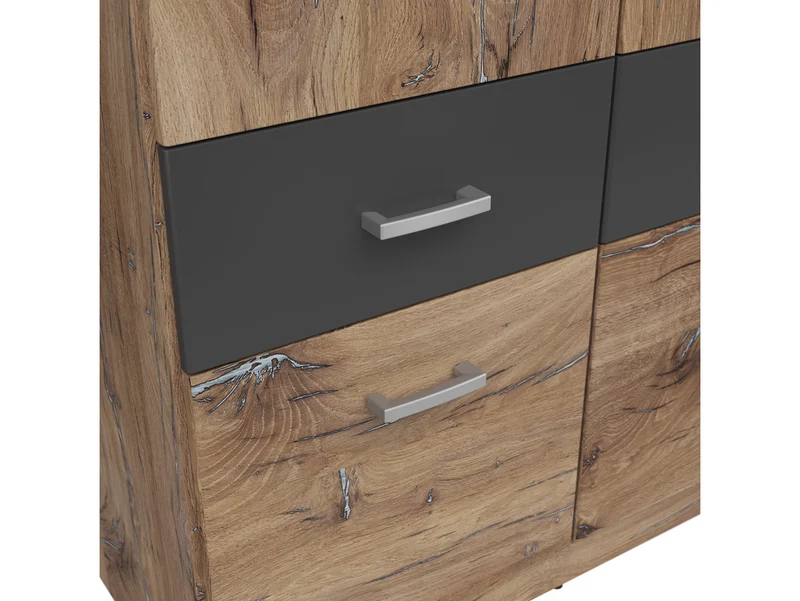 Brando 2 Wardrobe – Dark Flagstaff Oak & Graphite, 91 cm