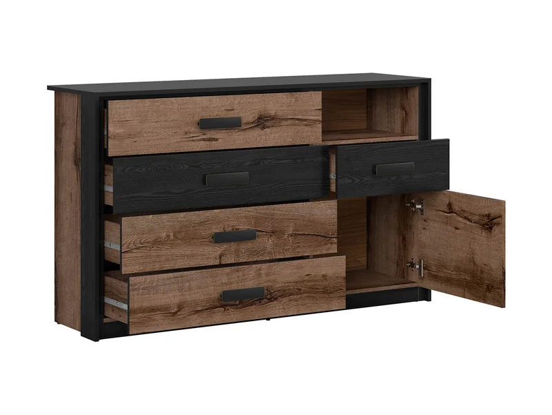 Kassel — Chest of Drawers 150 cm with 5 Drawers & Door