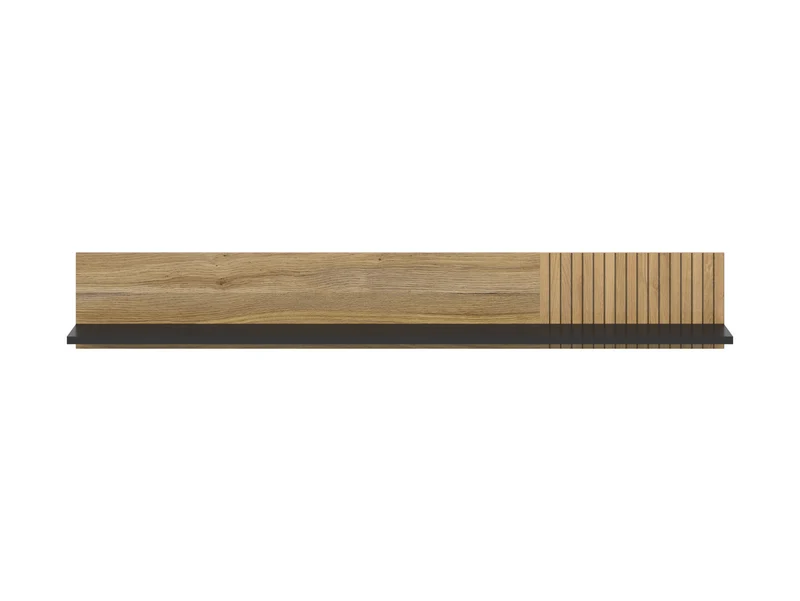 Luen Floating Wall Shelf | Black & Mauvella Oak | 155cm