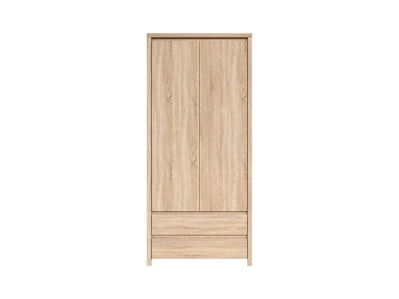 Kaspian 2-Door Wardrobe with 2 Drawers | Sonoma Oak | 90x200.5cm