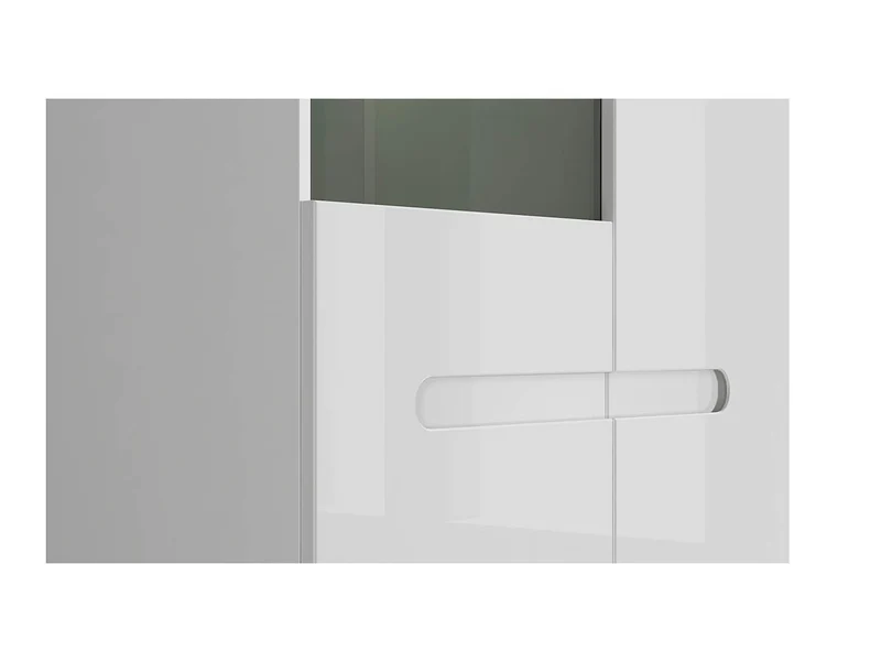 Azteca Trio Display Cabinet with LED Lighting | White & White Gloss | 90x193cm