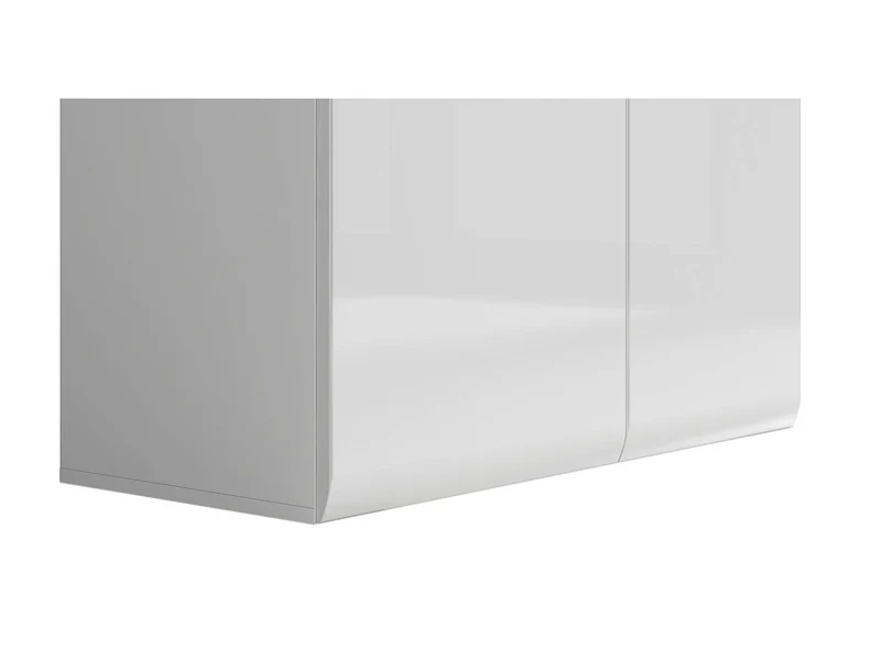 Azteca Trio Display Cabinet with LED Lighting | White & White Gloss | 90x193cm