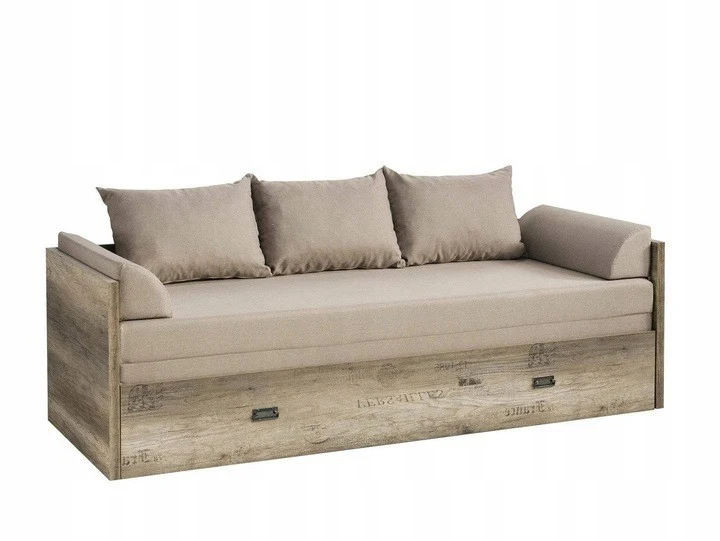 Malcolm Extendable Daybed Set | Monument Oak | Mattress, 2 Headboards & 3 Cushions | 80–160cm