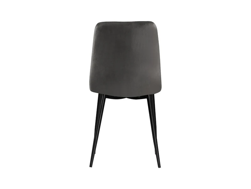 Silvio Velvet Dining Chair – Grey, Decorative Stitching, Powder-Coated Metal Frame, 140 kg