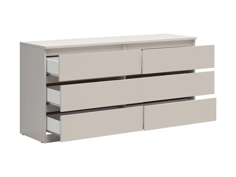 Tetrix Chest of Drawers 150 cm – Kashmir, 6 Drawers, Handleless Push-to-Open, Wide Top Surface