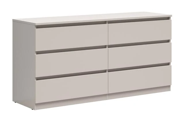 Tetrix Chest of Drawers 150 cm – Kashmir, 6 Drawers, Handleless Push-to-Open, Wide Top Surface