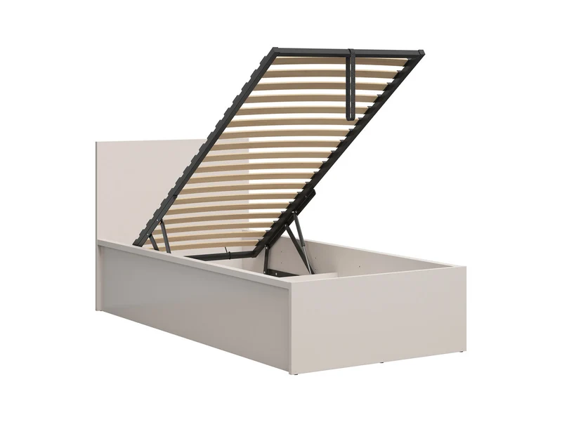 Tetrix Single Bed 90×200 cm – Kashmir, Tall Headboard, Large Storage Compartment (Mattress Not Included)