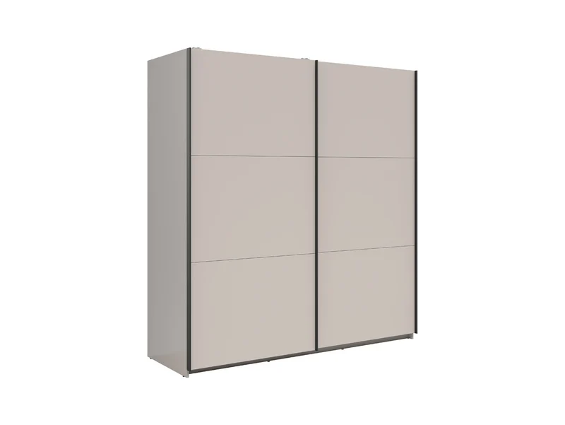 Tetrix Sliding Wardrobe 183 cm – Kashmir, 2 Rails, Removable Shelves, Grey Canvas Interior
