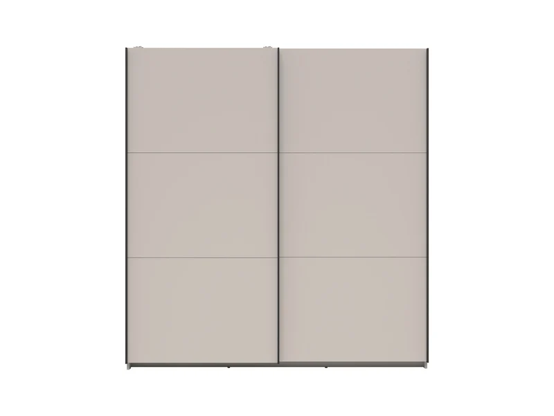 Tetrix Sliding Wardrobe 183 cm – Kashmir, 2 Rails, Removable Shelves, Grey Canvas Interior