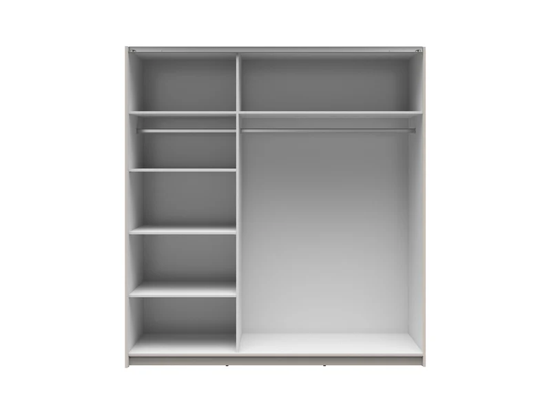 Tetrix Sliding Wardrobe 183 cm – Kashmir, 2 Rails, Removable Shelves, Grey Canvas Interior