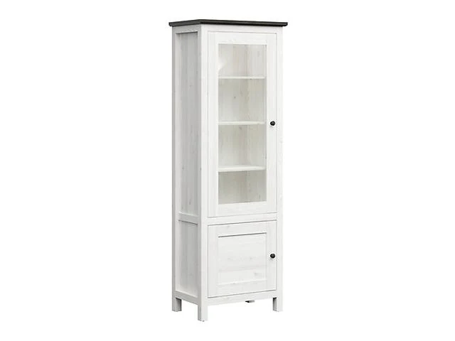 Hesen Display Cabinet — Tall Glass Door Unit with LED, Light Sibiu Larch & Larico Pine