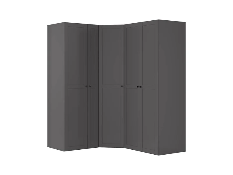 Flex Corner Wardrobe 178x240 cm – Graphite, 5 Drawers, Shelves & Rails, 10-Year Warranty
