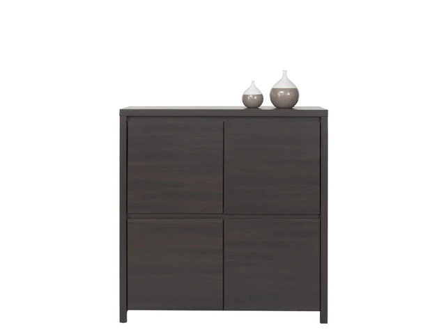 Kaspian Cabinet 105x112 cm – Wenge, 4 Doors, 4 Shelves, Handle-Free Fronts