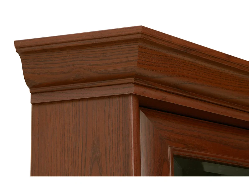 Kent Corner Display Cabinet 58.5x114.5 cm – Glazed Doors, Chestnut, Classic Style