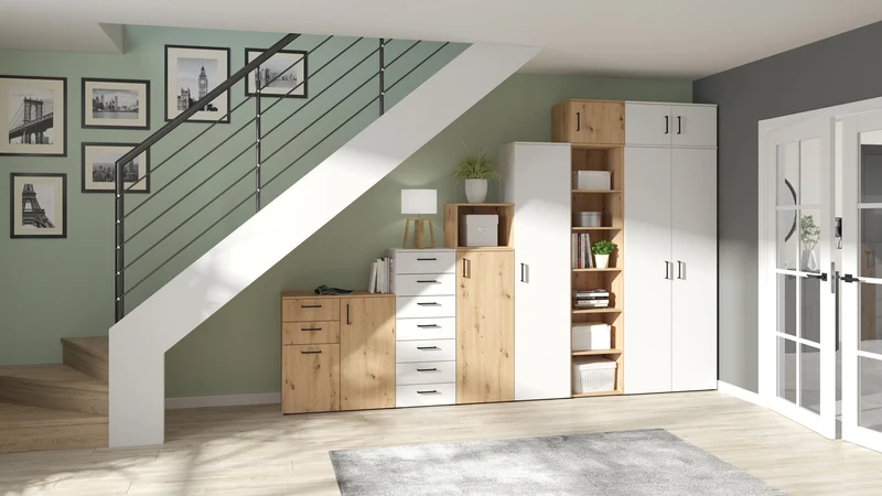 MultiDo Tall Bookcase & Shelving Unit 45 cm – Light Atelier | 195 cm Tall | Modular System | Corner Configurations