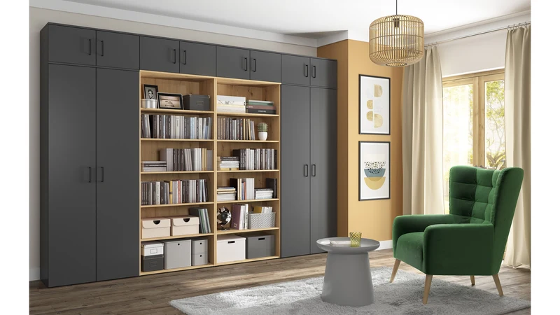 MultiDo Tall Bookcase & Shelving Unit 45 cm – Light Atelier | 195 cm Tall | Modular System | Corner Configurations