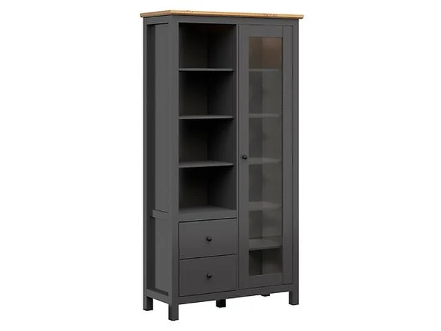 Hesen — Tall Display Cabinet with Glass Door & LED Lighting
