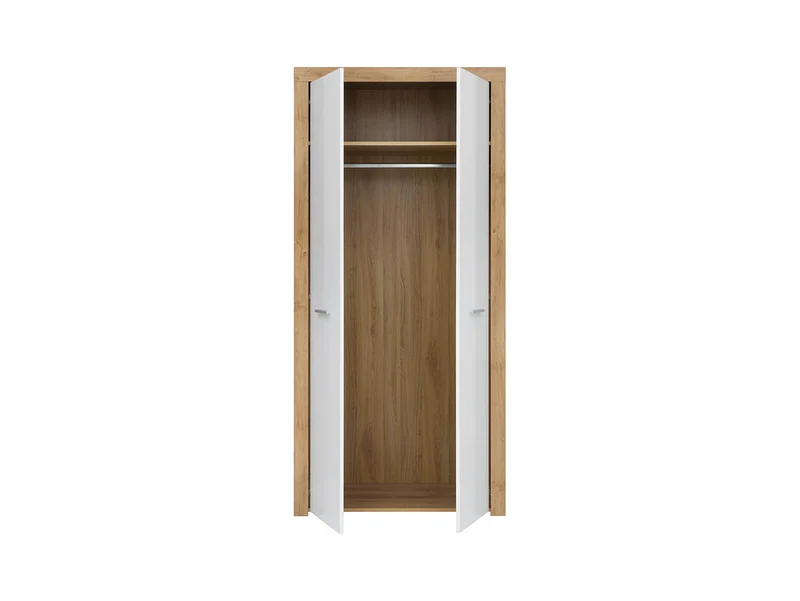 Balder 2-Door Wardrobe | Riviera Oak / White Gloss | 90×192 cm