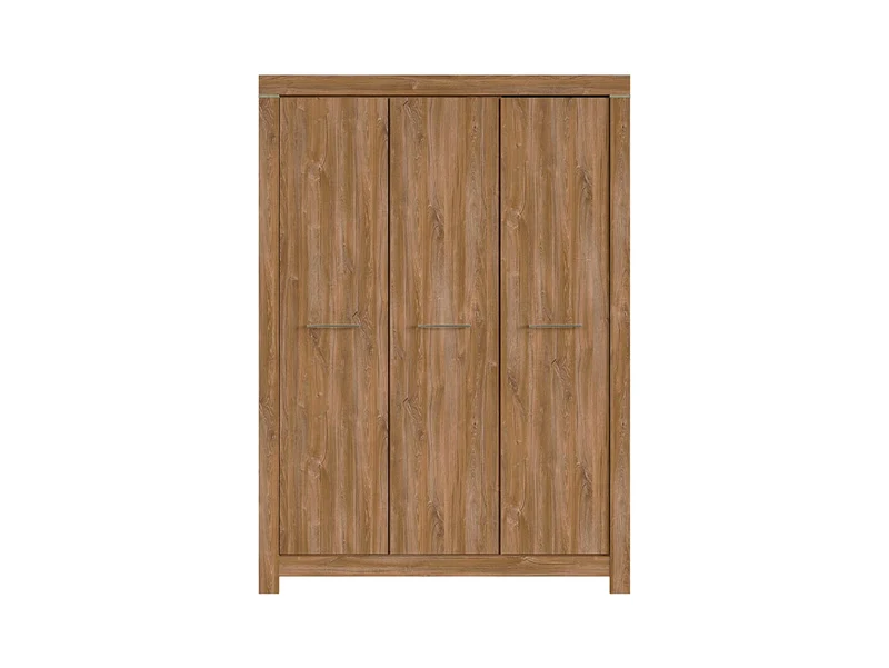 Gent 3-Door Wardrobe | Stirling Oak | Soft-Close | Rail + 4 Shelves | 150×201 cm