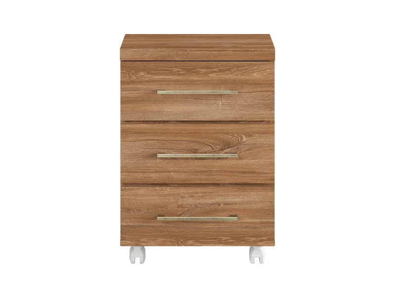 Gent Mobile Pedestal | Stirling Oak | 3 Drawers | Soft-Close | 42×60 cm