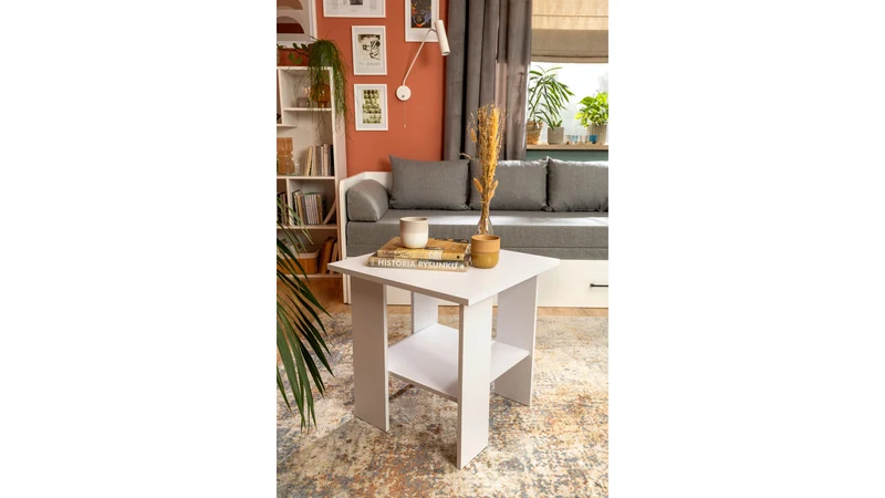 Nepo Plus Coffee Table 55 cm – White | Compact Living Room Table