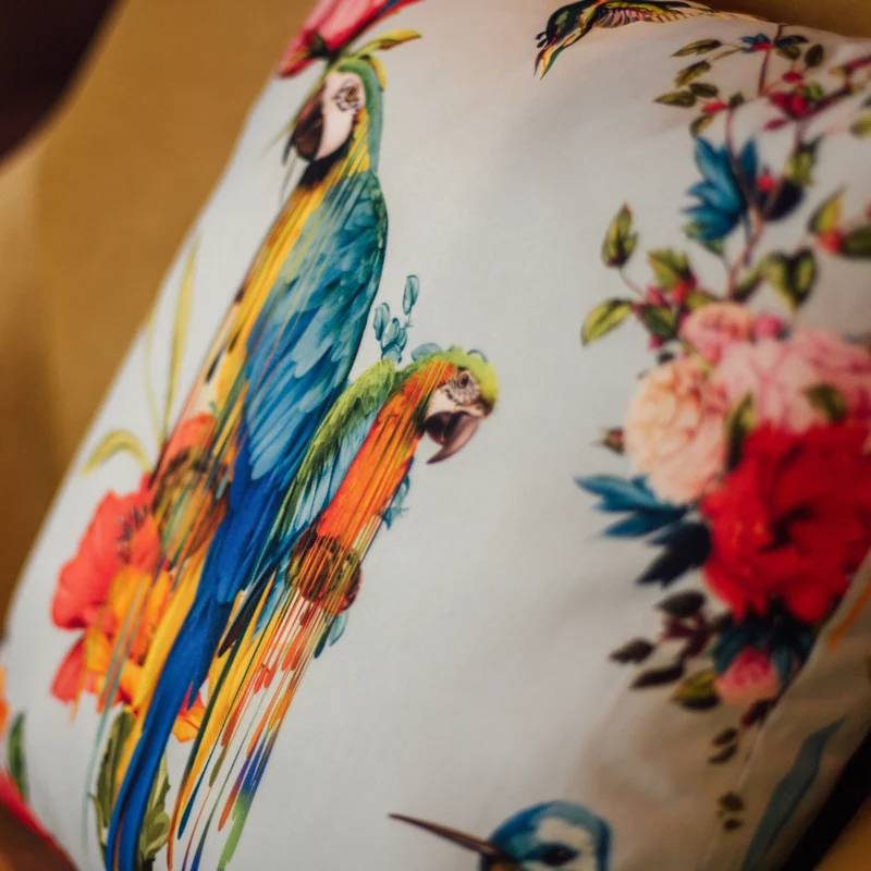 Kissenbezug Floral Bahama Türkis