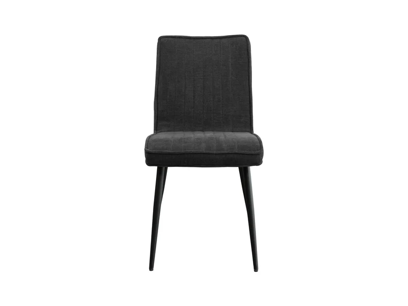 Lena Upholstered Dining Chair – Dark Grey Fabric & Metal Frame
