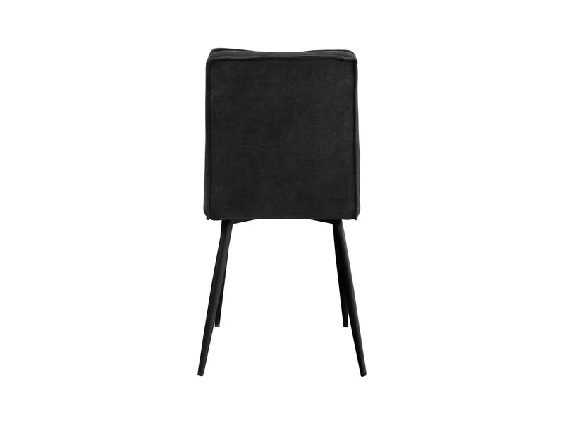 Lena Upholstered Dining Chair – Dark Grey Fabric & Metal Frame